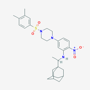 5-{4-[(3,4-dimethylphenyl)sulfonyl]piperazin-1-yl}-2-nitro-N-[1-(tricyclo[3.3.1.1~3,7~]dec-1-yl)ethyl]aniline