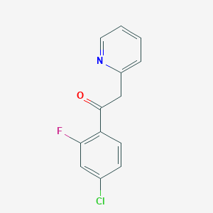 molecular formula C13H9ClFNO B1414936 1-(4-Chloro-2-fluorophenyl)-2-(pyridin-2-yl)ethan-1-one CAS No. 1039946-66-1