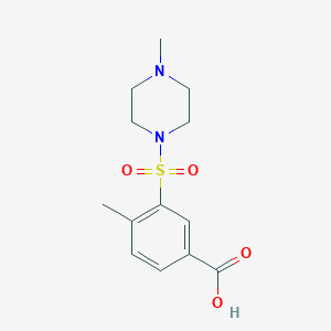 molecular formula C13H18N2O4S B1414938 4-Methyl-3-[(4-methylpiperazin-1-yl)sulfonyl]benzoic acid CAS No. 1036541-46-4