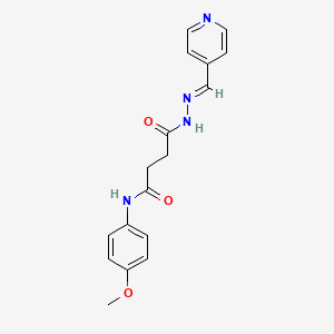 N-(4-methoxyphenyl)-4-oxo-4-[(2E)-2-(pyridin-4-ylmethylidene)hydrazinyl]butanamide