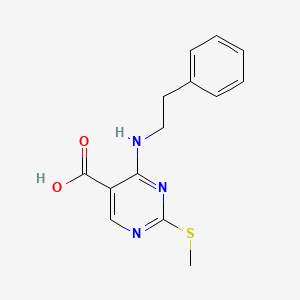 molecular formula C14H15N3O2S B1414951 2-(Methylthio)-4-(phenethylamino)pyrimidine-5-carboxylic acid CAS No. 1065075-61-7
