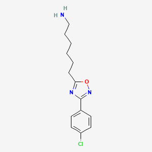 molecular formula C14H18ClN3O B1414959 6-[3-(4-氯苯基)-1,2,4-恶二唑-5-基]己-1-胺 CAS No. 1042514-06-6