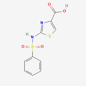 molecular formula C10H8N2O4S2 B1414965 2-[(Phenylsulfonyl)amino]-1,3-thiazole-4-carboxylic acid CAS No. 860182-04-3
