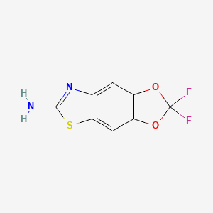 molecular formula C8H4F2N2O2S B1414978 5,5-二氟-4,6-二氧杂-10-硫杂-12-氮杂三环[7.3.0.0^{3,7}]十二-1(9),2,7,11-四烯-11-胺 CAS No. 350684-65-0