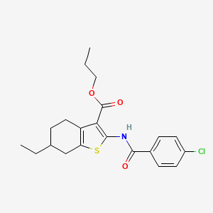 Propyl 2-{[(4-chlorophenyl)carbonyl]amino}-6-ethyl-4,5,6,7-tetrahydro-1-benzothiophene-3-carboxylate