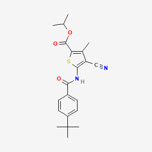 Propan-2-yl 5-{[(4-tert-butylphenyl)carbonyl]amino}-4-cyano-3-methylthiophene-2-carboxylate