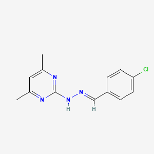 2-[(2E)-2-(4-chlorobenzylidene)hydrazinyl]-4,6-dimethylpyrimidine