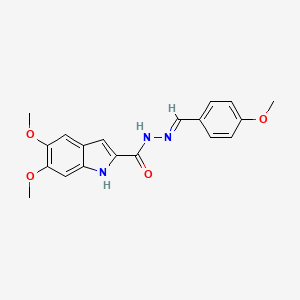 5,6-dimethoxy-N-[(E)-(4-methoxyphenyl)methylideneamino]-1H-indole-2-carboxamide