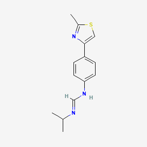 molecular formula C14H17N3S B14149950 N-[4-(2-methyl-1,3-thiazol-4-yl)phenyl]-N'-propan-2-ylmethanimidamide CAS No. 89259-39-2