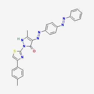 (4Z)-5-methyl-2-[4-(4-methylphenyl)-1,3-thiazol-2-yl]-4-(2-{4-[(E)-phenyldiazenyl]phenyl}hydrazinylidene)-2,4-dihydro-3H-pyrazol-3-one