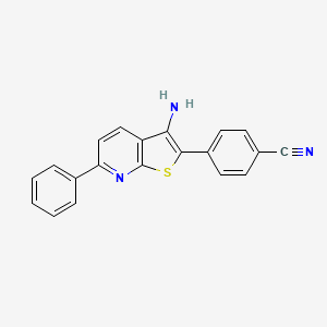 4-(3-Amino-6-phenylthieno[2,3-b]pyridin-2-yl)benzonitrile