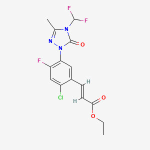 Ethyl (2E)-3-{2-chloro-5-[4-(difluoromethyl)-3-methyl-5-oxo-4,5-dihydro-1H-1,2,4-triazol-1-yl]-4-fluorophenyl}prop-2-enoate