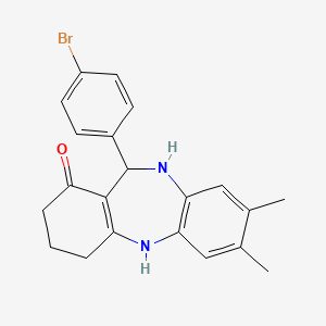 11-(4-Bromophenyl)-7,8-dimethyl-2,3,4,5,10,11-hexahydro-1H-dibenzo(b,e)[1,4]diazepin-1-one