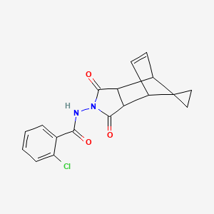 2-chloro-N-(3,5-dioxospiro[4-azatricyclo[5.2.1.02,6]dec-8-ene-10,1'-cyclopropane]-4-yl)benzamide