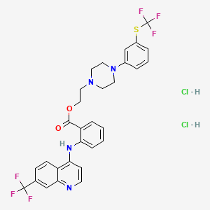 Piperazineethanol, 4-(3-(trifluoromethylthio)phenyl)-, N-(7-trifluoromethyl-4-quinolyl)anthranilate, dihydrochloride