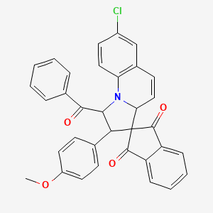 molecular formula C34H24ClNO4 B14150099 7'-chloro-2'-(4-methoxyphenyl)-1'-(phenylcarbonyl)-1',2'-dihydro-3a'H-spiro[indene-2,3'-pyrrolo[1,2-a]quinoline]-1,3-dione CAS No. 1217850-80-0