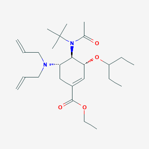 molecular formula C26H44N2O4 B1415010 (3R,4r,5s)-乙基4-(n-(叔丁基)乙酰氨基)-5-(二烯丙基氨基)-3-(戊-3-氧基)环己-1-烯羧酸酯 CAS No. 651324-07-1