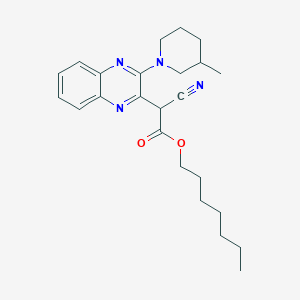 Heptyl cyano[3-(3-methylpiperidin-1-yl)quinoxalin-2-yl]acetate