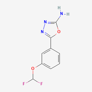 molecular formula C9H7F2N3O2 B1415012 5-[3-(二氟甲氧基)苯基]-1,3,4-恶二唑-2-胺 CAS No. 1039899-32-5