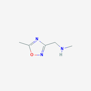 molecular formula C5H9N3O B1415019 N-甲基-1-(5-甲基-1,2,4-噁二唑-3-基)甲胺 CAS No. 1082766-58-2