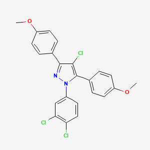 4-chloro-1-(3,4-dichlorophenyl)-3,5-bis(4-methoxyphenyl)-1H-pyrazole