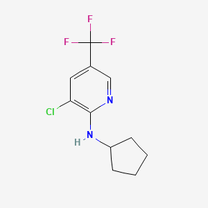 molecular formula C11H12ClF3N2 B1415033 3-chloro-N-cyclopentyl-5-(trifluoromethyl)pyridin-2-amine CAS No. 1041581-59-2