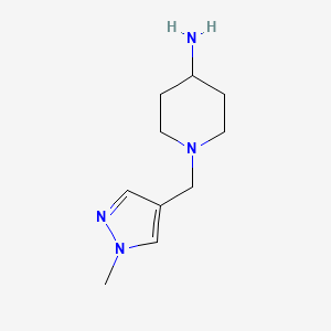 molecular formula C10H18N4 B1415058 1-((1-methyl-1H-pyrazol-4-yl)methyl)piperidin-4-amine CAS No. 1019005-61-8