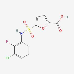 molecular formula C11H7ClFNO5S B1415060 5-[(3-Chloro-2-fluorophenyl)sulfamoyl]furan-2-carboxylic acid CAS No. 1038354-11-8