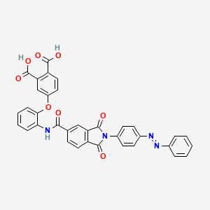 4-(2-{[(1,3-dioxo-2-{4-[(E)-phenyldiazenyl]phenyl}-2,3-dihydro-1H-isoindol-5-yl)carbonyl]amino}phenoxy)benzene-1,2-dicarboxylic acid