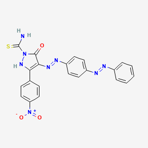 (4Z)-3-(4-nitrophenyl)-5-oxo-4-(2-{4-[(Z)-phenyldiazenyl]phenyl}hydrazinylidene)-4,5-dihydro-1H-pyrazole-1-carbothioamide