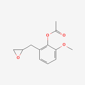 molecular formula C12H14O4 B14150859 2-Methoxy-6-[(oxiran-2-yl)methyl]phenyl acetate CAS No. 91520-02-4