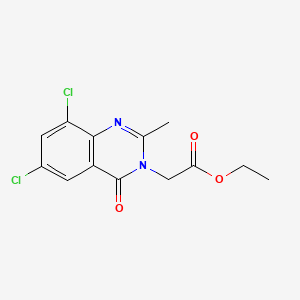 3(4H)-Quinazolineacetic acid, 6,8-dichloro-2-methyl-4-oxo-, ethyl ester