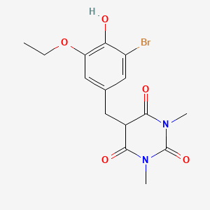 molecular formula C15H17BrN2O5 B14150903 5-(3-bromo-5-ethoxy-4-hydroxybenzyl)-1,3-dimethylpyrimidine-2,4,6(1H,3H,5H)-trione CAS No. 609823-04-3