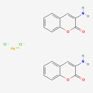 molecular formula C18H14Cl2N2O4Pd B14150930 cis-Bis(2-oxo-2H-1-benzopyran-3-ylammine)dichloropalladium(II) CAS No. 76295-00-6