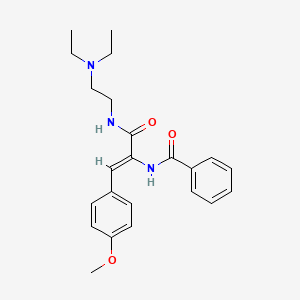 alpha-Benzamido-N-(2-(diethylamino)ethyl)-4-methoxycinnamamide