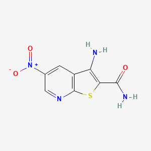 molecular formula C8H6N4O3S B14151055 3-Amino-5-nitrothieno[2,3-b]pyridine-2-carboxamide CAS No. 180424-23-1