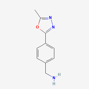 molecular formula C10H11N3O B1415106 4-(5-Methyl-1,3,4-oxadiazol-2-yl)benzylamine CAS No. 946409-19-4