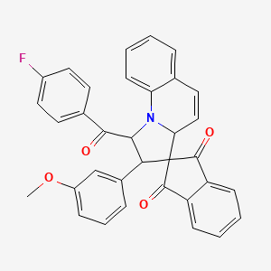 1'-[(4-fluorophenyl)carbonyl]-2'-(3-methoxyphenyl)-1',2'-dihydro-3a'H-spiro[indene-2,3'-pyrrolo[1,2-a]quinoline]-1,3-dione