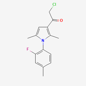 molecular formula C15H15ClFNO B14151108 2-Chloro-1-[1-(2-fluoro-4-methylphenyl)-2,5-dimethyl-1H-pyrrol-3-YL]ethanone CAS No. 926207-04-7