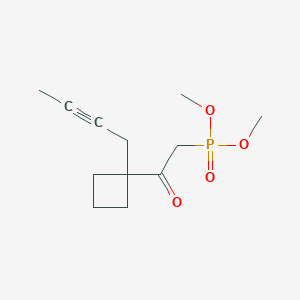 molecular formula C12H19O4P B14151142 Dimethyl {2-[1-(but-2-yn-1-yl)cyclobutyl]-2-oxoethyl}phosphonate CAS No. 89056-41-7