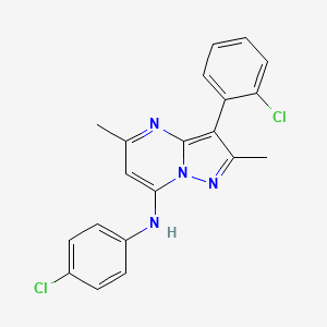 molecular formula C20H16Cl2N4 B14151148 3-(2-chlorophenyl)-N-(4-chlorophenyl)-2,5-dimethylpyrazolo[1,5-a]pyrimidin-7-amine 