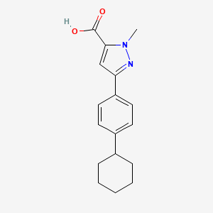 molecular formula C17H20N2O2 B1415115 5-(4-Cyclohexylphenyl)-2-methylpyrazole-3-carboxylic acid CAS No. 1177298-23-5