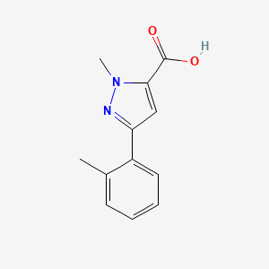 molecular formula C12H12N2O2 B1415120 1-methyl-3-(2-methylphenyl)-1H-pyrazole-5-carboxylic acid CAS No. 1170129-59-5
