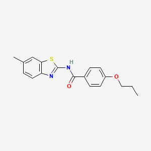 molecular formula C18H18N2O2S B14151202 N-(6-methyl-1,3-benzothiazol-2-yl)-4-propoxybenzamide 