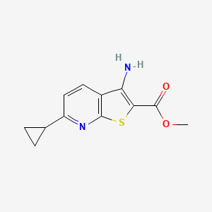 molecular formula C12H12N2O2S B1415122 Methyl 3-amino-6-cyclopropylthieno[2,3-b]pyridine-2-carboxylate CAS No. 1135283-79-2