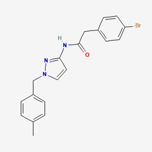 molecular formula C19H18BrN3O B14151235 2-(4-bromophenyl)-N-[1-[(4-methylphenyl)methyl]pyrazol-3-yl]acetamide CAS No. 491830-78-5