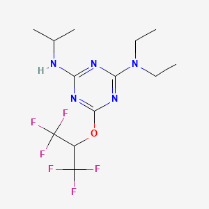 molecular formula C13H19F6N5O B14151289 N,N-diethyl-6-[(1,1,1,3,3,3-hexafluoropropan-2-yl)oxy]-N'-(propan-2-yl)-1,3,5-triazine-2,4-diamine CAS No. 736971-97-4