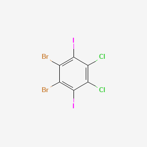 molecular formula C6Br2Cl2I2 B14151322 1,2-Dibromo-4,5-dichloro-3,6-diiodobenzene CAS No. 89244-58-6