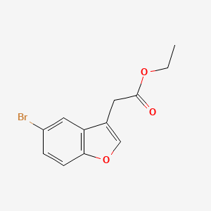 molecular formula C12H11BrO3 B1415138 2-(5-溴苯并呋喃-3-基)乙酸乙酯 CAS No. 200204-85-9