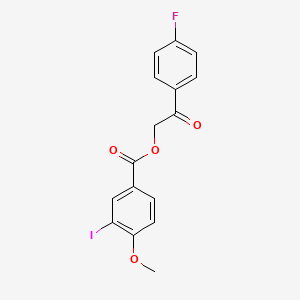 molecular formula C16H12FIO4 B14151411 2-(4-Fluorophenyl)-2-oxoethyl 3-iodo-4-methoxybenzoate CAS No. 443124-55-8